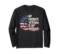 My Favorite Veteran is My Husband Veterans Day Veteran Wife Manche Longue
