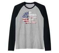 My Favorite Veteran is My Husband Veterans Day Veteran Wife Manche Raglan