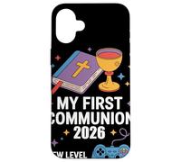 My First Communion 2026 New Level Achieved Communiant Gaming Coque pour iPhone 16 Plus