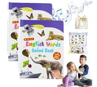 My First English Sound Toy - 470+ Words, 21 Themes, Fun Word Game & Bilingual Toys, Juguete Educativ for Educational Language, School Education & Perfect Educational Gift (2PCS)