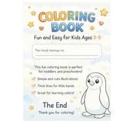My First Farm Animals Coloring Book: Big Simple Pages for Toddlers Ages 3-5 | Easy Coloring with Thick Lines
