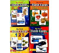 My First Flash Cards series ( Pack of 4)-ABC,Numbers,Fruits & Vegetables,Vehicles