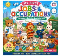 My First Jobs & Occupations: Vocabulary Coloring and Activity Book for Kids Ages 4-8 | Learn 50 Job Words, Trace, Read, Find & Count