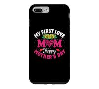 My First Love Mom Happy Mothers Day Heart Sunflower Coque pour iPhone 7 Plus/8 Plus