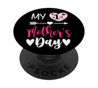 My First Mothers Day Outfit Mommy 1st Time Mom Happy Mother PopSockets PopGrip Adhésif