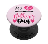 My First Mothers Day Outfit Mommy 1st Time Mom Happy Mother PopSockets PopGrip Adhésif