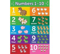 My First Numbers Poster: Learn Counting 1-10 - Bright Educational Chart for Preschool Classroom or Home Schooling (Unframed,16x24inch(40x60cm))