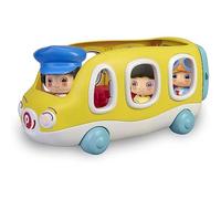 My First Pinypon - Bus Joyeux, jouet bus scolaire 3 places avec chauffeur, contient de trous en forme géométriques, pour enfants à partir de 1 an