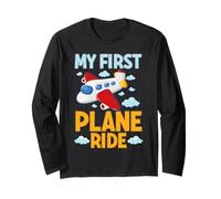 My First Plane Ride Avion Flight Graphic Enfants Hommes Femmes Manche Longue