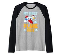 My First Plane Ride Avion Flight Graphic Enfants Hommes Femmes Manche Raglan