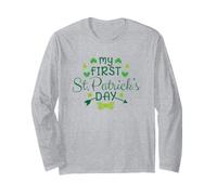 My First St. Patrick Day Irish Clover Green Manche Longue