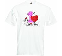 My First Valentines Day - Boys Girls T-Shirt Tees Unisex Boys Girls Tshirt Clothing with Printed Funny Quotes - White - 4-5 Years Manches Courtes(Medium)