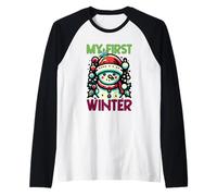 My First Winter Noël Mignon Bonhomme de Neige Hiver Noël Manche Raglan
