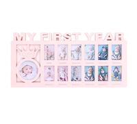 My First Year Photo Moments Cadre Souvenir pour Bébé, Souvenir de la Première Année de Bébé, Cadres Photo 12 Mois, 15 X 7,3 X 0,6 Pouces(rose)