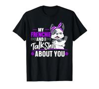 My Frenchie and I Talk Shit About You Amoureux de Bouledogue français T-Shirt Graphique avec Valeur, Homme, Noir, XL