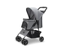 My Friend Poussette pour chien S1 pliable jusqu'à 15 kg - Poussette pour animaux de compagnie avec fenêtre de visualisation et d'aération, rembourrée, confortable et sûre pour chien, chat et petits