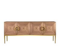 My Furniture Brewster Buffet/Buffet en Bois de Noyer Moderne et Luxueux avec poignées et Base en Or - Unité de Rangement élégante pour Salle à Manger, Salon ou entrée - Contemporain et stylé.