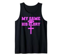 My Game His Glory Football Jesus Bible Prière Dieu Croix Rose Débardeur