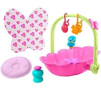 My Garden Baby coffret Nénuphar 2-en-1, couffin-baignoire et 7 accessoires pour poupon bébé papillon, jouet pour enfant dès 2 ans, HBH46
