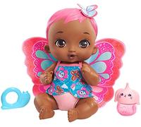 My Garden Baby - Bébé Papillon Corail Boit et Fait Pipi, 30 cm, couche, vêtements et ailes amovibles - Poupée / Poupon - Dès 2 ans