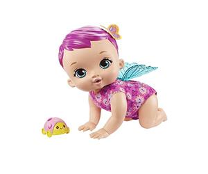 My Garden Baby poupon bébé papillon Trotteur & Sons 30 cm rose avec 20 sons et ailes articulées, poupée pour enfant dès 2 ans, GYP31