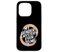 My Gender A Mystery Even to Me Expression d'identité Coque pour iPhone 15 Pro