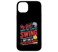 My Girl Might Not Always Swing But Funny Softball Dad Blague Coque pour iPhone 14 Plus