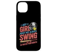 My Girl Might Not Always Swing But Funny Softball Dad Blague Coque pour iPhone 14 Plus
