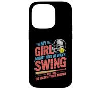 My Girl Might Not Always Swing But Funny Softball Dad Blague Coque pour iPhone 14 Pro