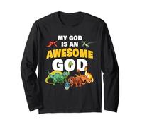 My God is an Awesome God - Christian Faith Kids Dinosaur Manche Longue