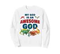 My God is an Awesome God - Christian Faith Kids Dinosaur Sweatshirt