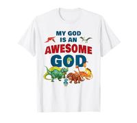 My God is an Awesome God - Christian Faith Kids Dinosaur T-Shirt