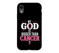 My God is Bigger Than Cancer Breast Cancer Awareness Coque pour iPhone XR