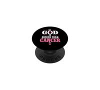 My God is Bigger Than Cancer Breast Cancer Awareness PopSockets PopGrip Adhésif