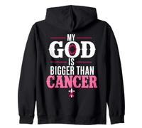 My God is Bigger Than Cancer Breast Cancer Awareness Sweat à Capuche