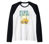 My God is So Big Psalm 147:5 Construction Truck Watercolor Manche Raglan