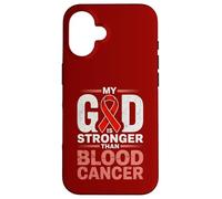 My God is Stronger Than Blood Cancer Religiious Coque pour iPhone 16