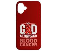 My God is Stronger Than Blood Cancer Religiious Coque pour iPhone 16 Plus
