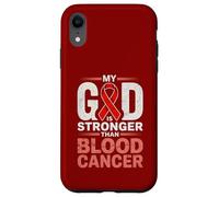 My God is Stronger Than Blood Cancer Religiious Coque pour iPhone XR