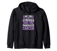 My God is Stronger Than Pancréatic Cancer Awareness Sweat à Capuche