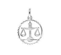 My Gold Pendentif Mon Signe du Zodiaque Balance (Sans Chaîne) en Argent Sterling 925 Ø12mm Horoscope Rond du Gavno A-07068-S912-Waa