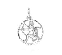 My Gold Pendentif Mon Signe du Zodiaque Sagittaire (Sans Chaîne) en Argent Sterling 925 Ø12mm Horoscope Rond du Gavno A-07068-S912-Sch