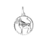 My Gold Pendentif Mon Signe du Zodiaque Taureau (Sans Chaîne) en Argent Sterling 925 Ø12mm Horoscope Rond du Gavno A-07068-S912-Sti