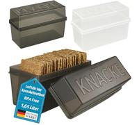 My-goodbuy24 Lot de 2 boîtes à pain croustillant avec couvercle - Hermétiques - Transparent/blanc