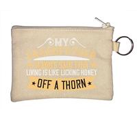 My Grandfather Always Said That Living is Like Licking Honey Off a Thorn Porte-monnaie Beige, beige, Taille unique