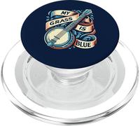 My Grass is Blue Vintage Banjo & Banner Bluegrass PopSockets PopGrip pour MagSafe