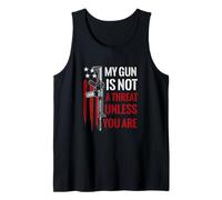 My Gun is Not A Threat Unless You are American Flag Débardeur