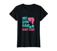 My Gym Hair Don't Care Turquoise Rose T-Shirt