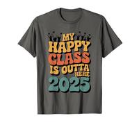 My Happy Class Is Outta Here 2025 Groovy Design T-Shirt