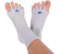 My Happy Feet Chaussettes d'alignement des pieds avec séparateurs d'orteils - Chaussettes de vacances pour homme et femme - Idée cadeau de Noël confortable, gris clair, Medium